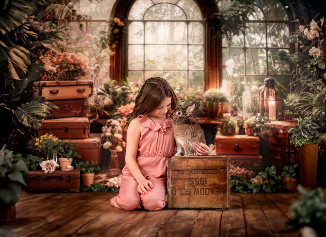 Kate Frühling Grüne Pflanze Fensterzimmer Hintergrund Entworfen von Chain Photography - Kate Backdrop.de