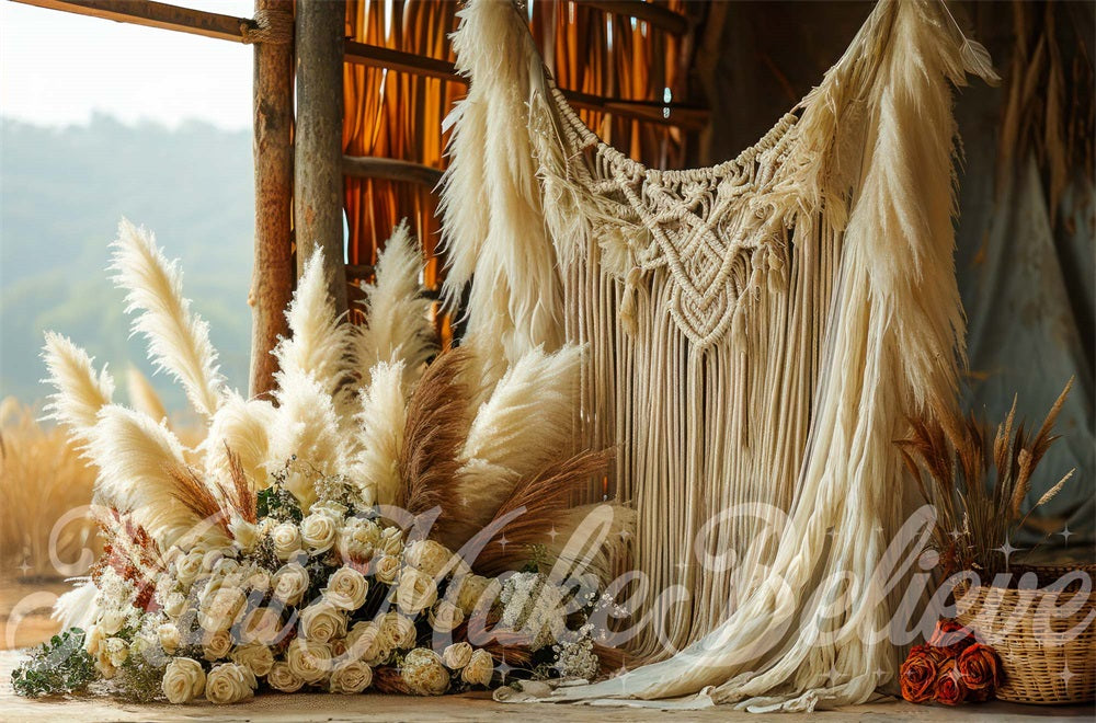 Kate Makramee Boho Scheune Hintergrund von Mini MakeBelieve - Kate Backdrop.de
