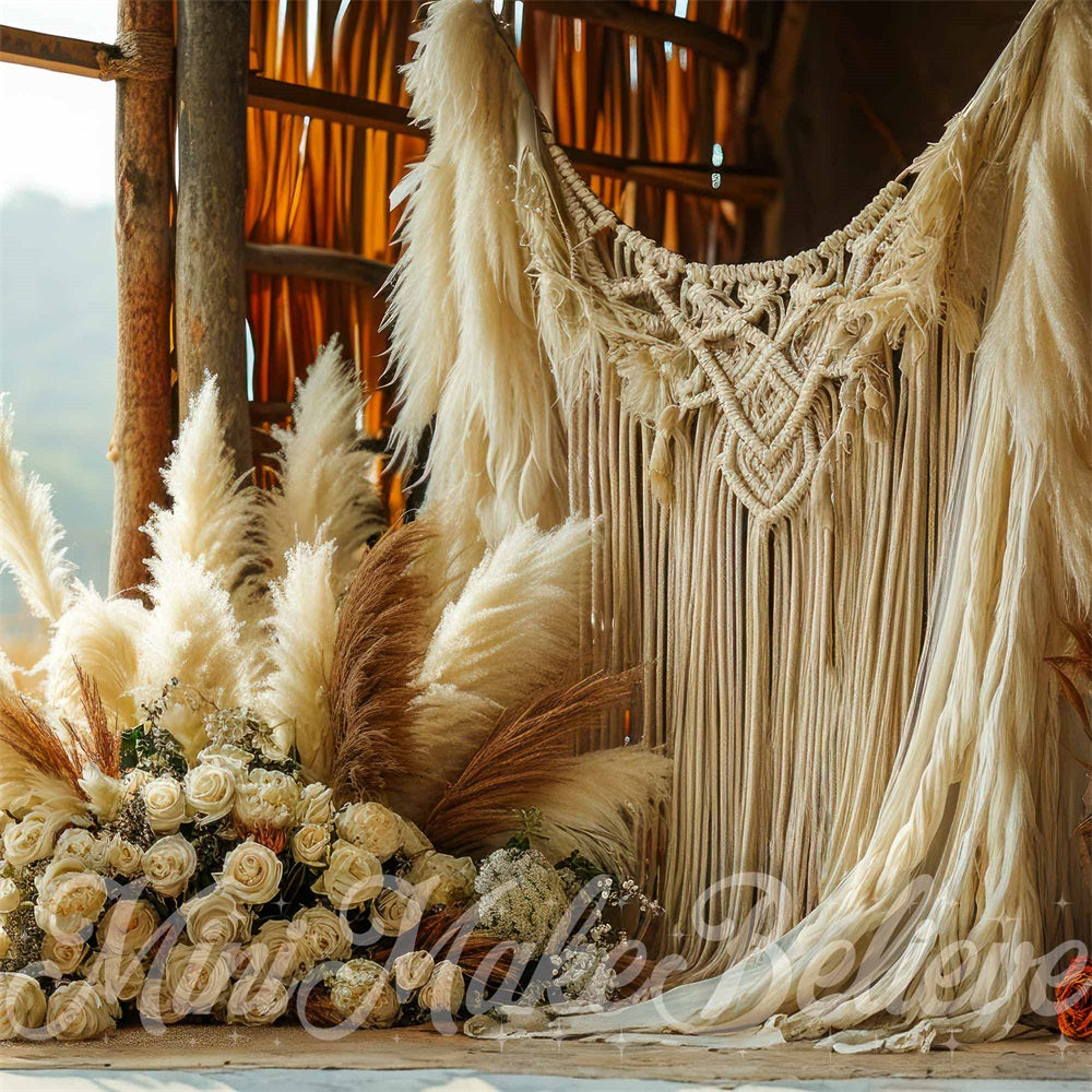 Kate Makramee Boho Scheune Hintergrund von Mini MakeBelieve - Kate Backdrop.de