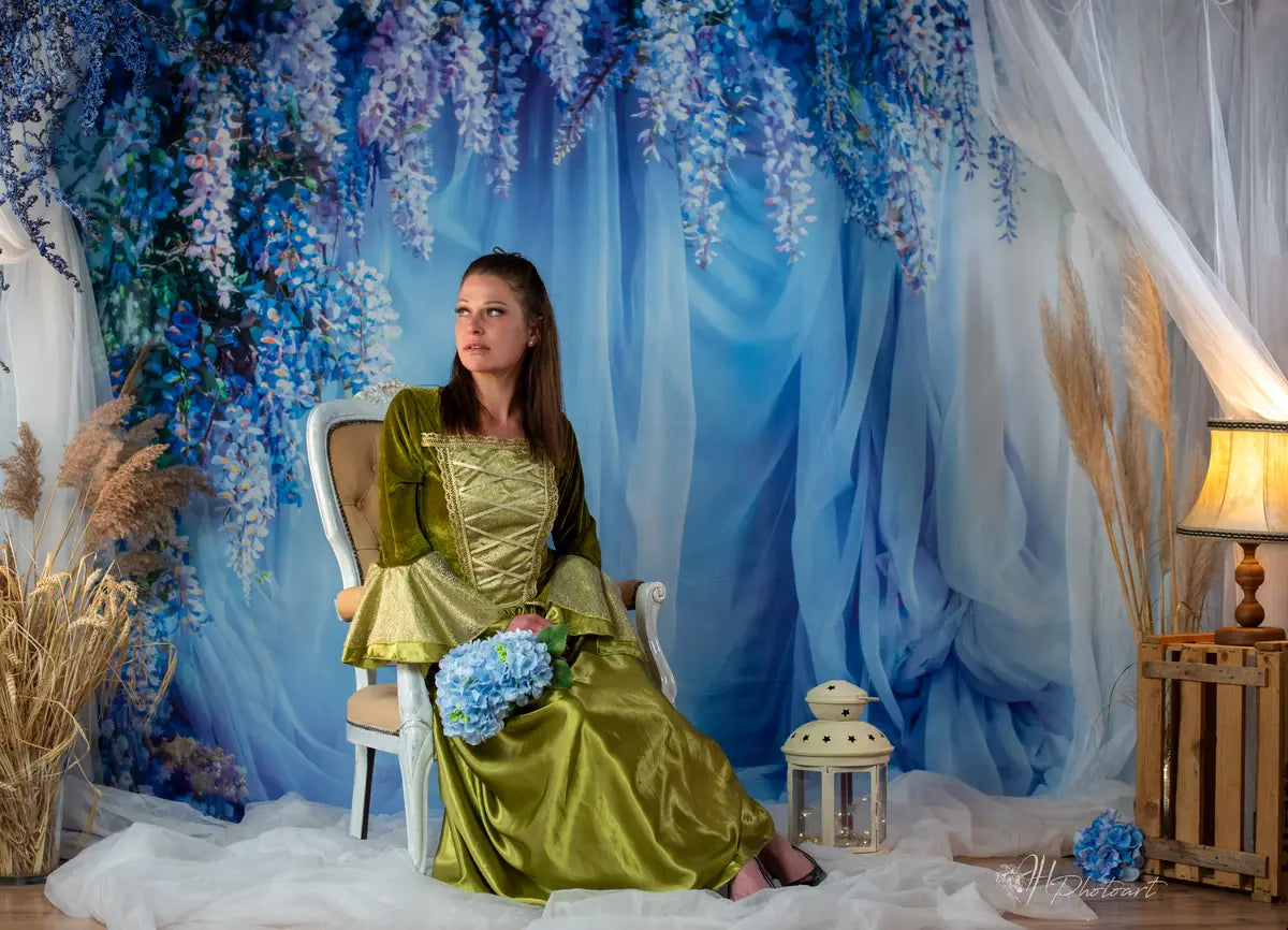 Kate Frühling Blaue Blumen Vorhang Hintergrund von Emetselch - Kate Backdrop.de