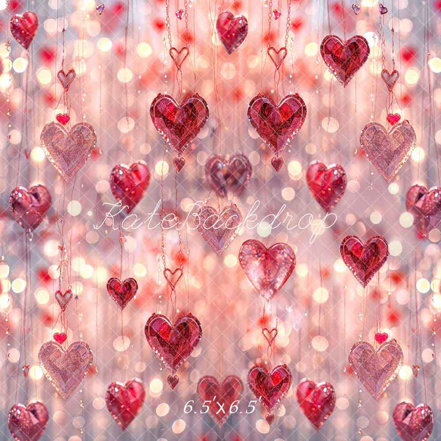 Kate Valentinstag Rosa Herz Kristall Hintergrund von Chain Photography - Kate Backdrop.de