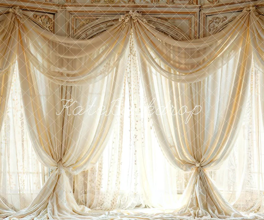 Kate Weiß Vintage Bogen Fenster Vorhänge Hintergrund von Emetselch - Kate Backdrop.de