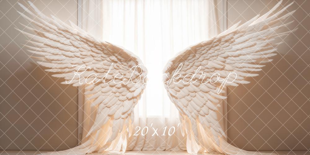 Kate Weiß gefiederten Flügeln Fenster Hintergrund von Chain Photography - Kate Backdrop.de