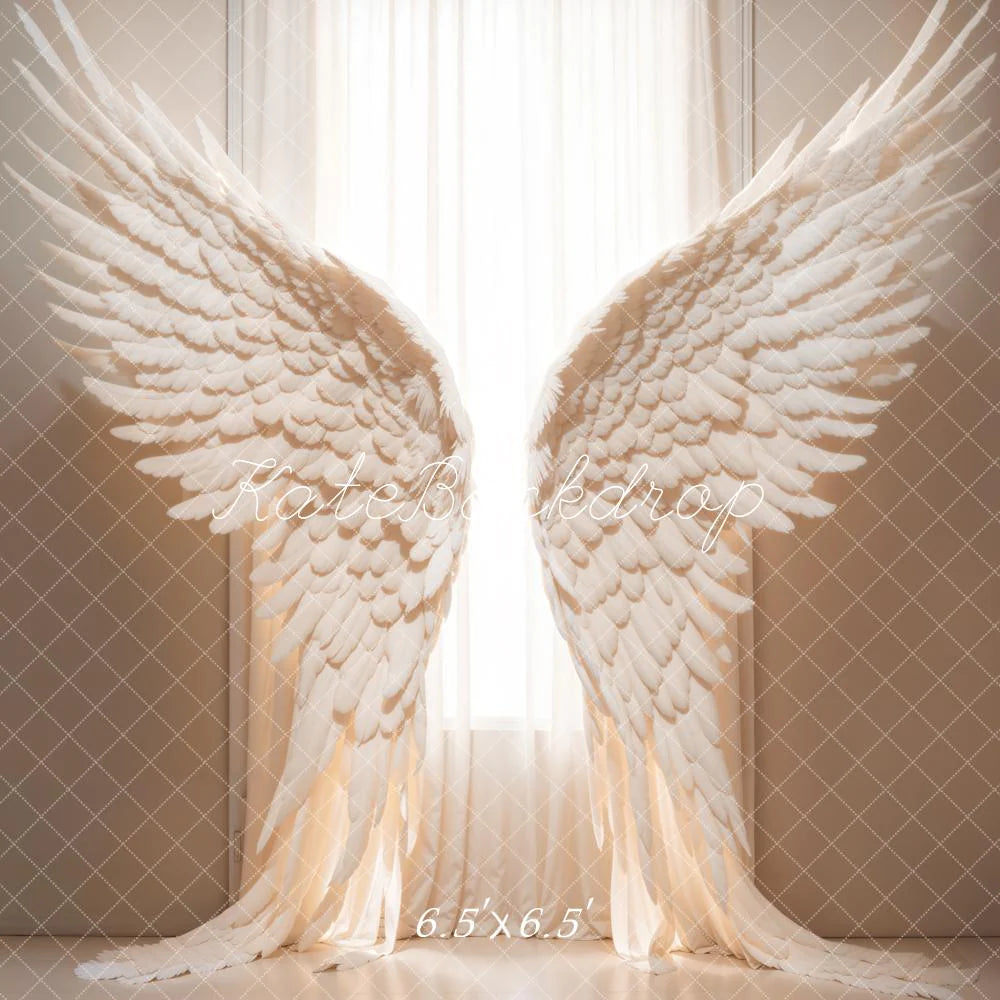 Kate Weiß gefiederten Flügeln Fenster Hintergrund von Chain Photography - Kate Backdrop.de