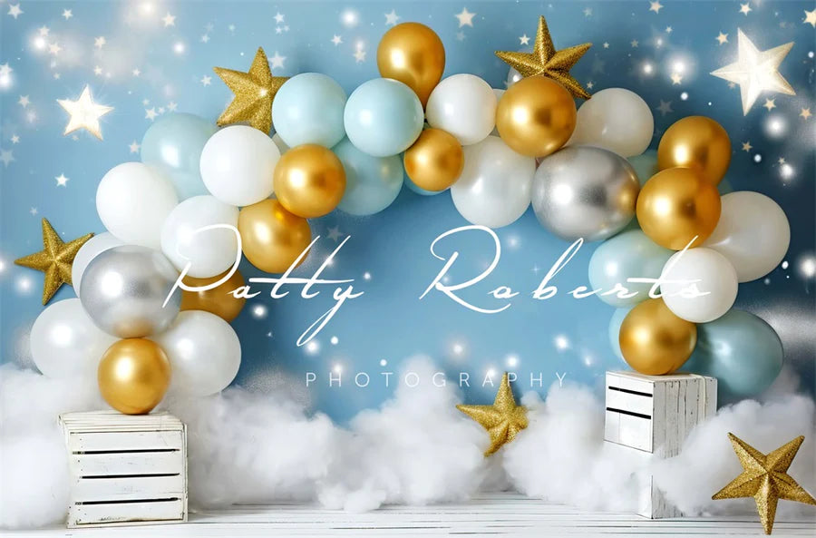 Kate Smash Cake Sterne und Luftballons Hintergrund von Patty Roberts - Kate Backdrop.de