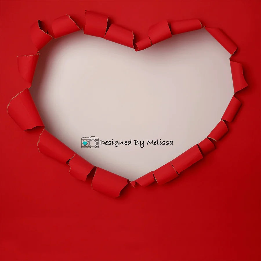 Kate Valentinstag Rot Zerrissenes Herz Hintergrund von Melissa King - Kate Backdrop.de