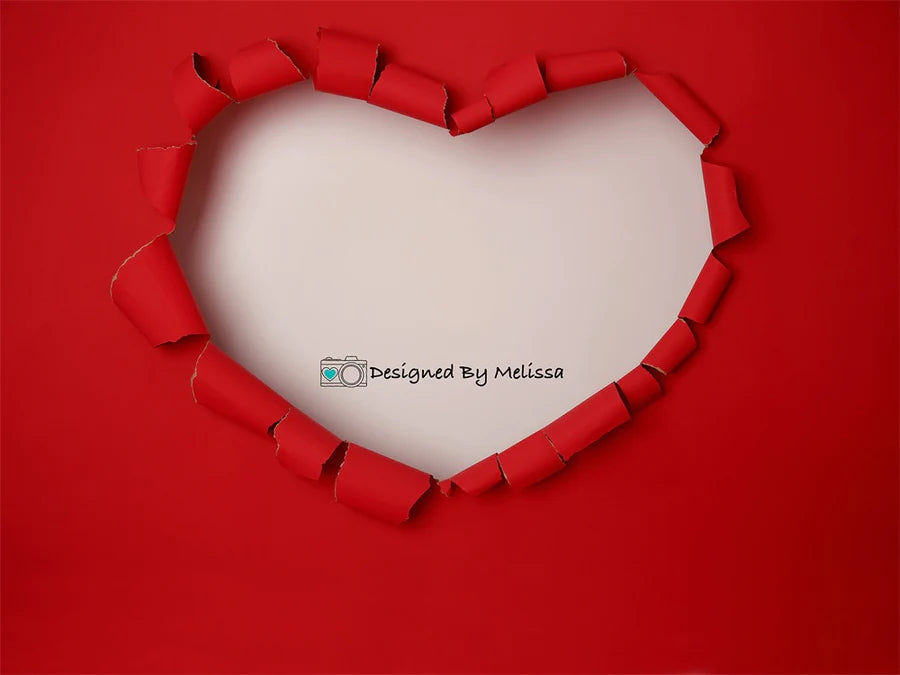 Kate Valentinstag Rot Zerrissenes Herz Hintergrund von Melissa King - Kate Backdrop.de