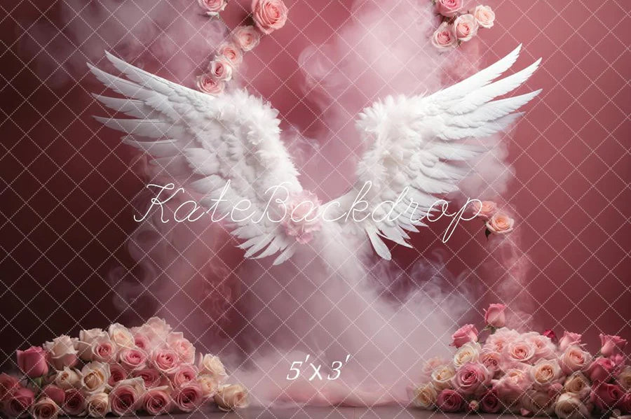 Kate Rosa Blume Engelsflügel Hintergrund von Emetselch - Kate Backdrop.de