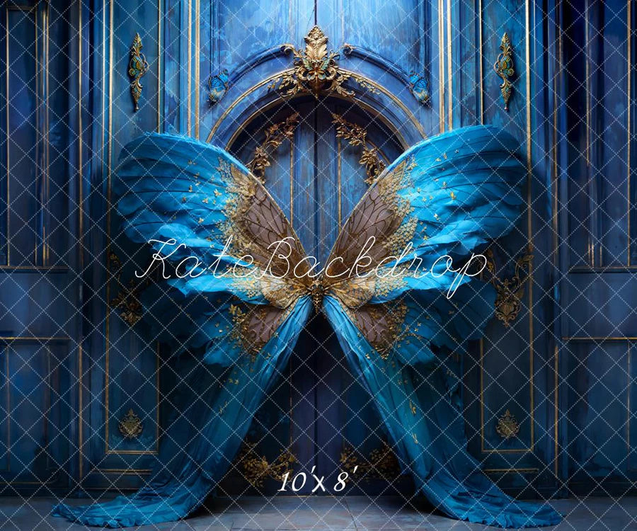 Kate Moderner blauer Schmetterling Türhintergrund von Chain Photography - Kate Backdrop.de