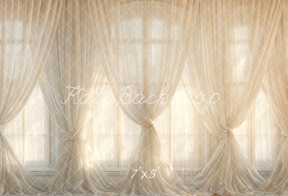 Kate Weiße Vorhänge Fenster Zimmer Hintergrund Entworfen von Emetselch - Kate Backdrop.de