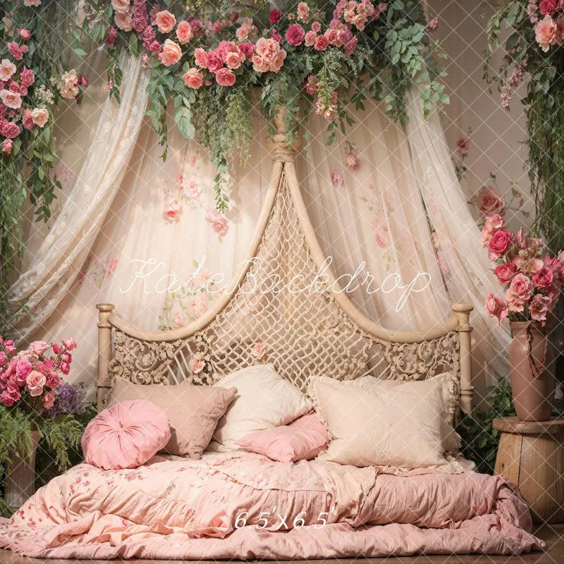 🔥50%OFF-Kate Frühling Blumen Vorhang Bett Hintergrund - Kate Backdrop.de