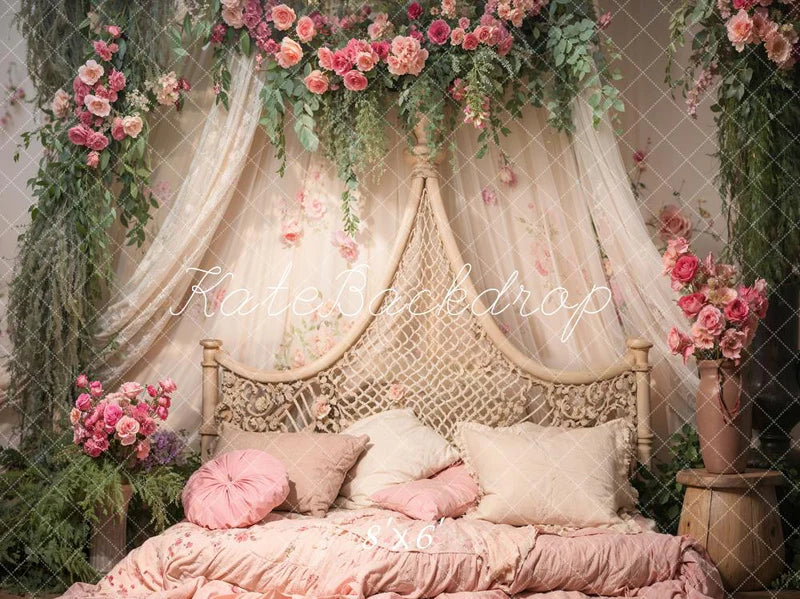 🔥50%OFF-Kate Frühling Blumen Vorhang Bett Hintergrund - Kate Backdrop.de
