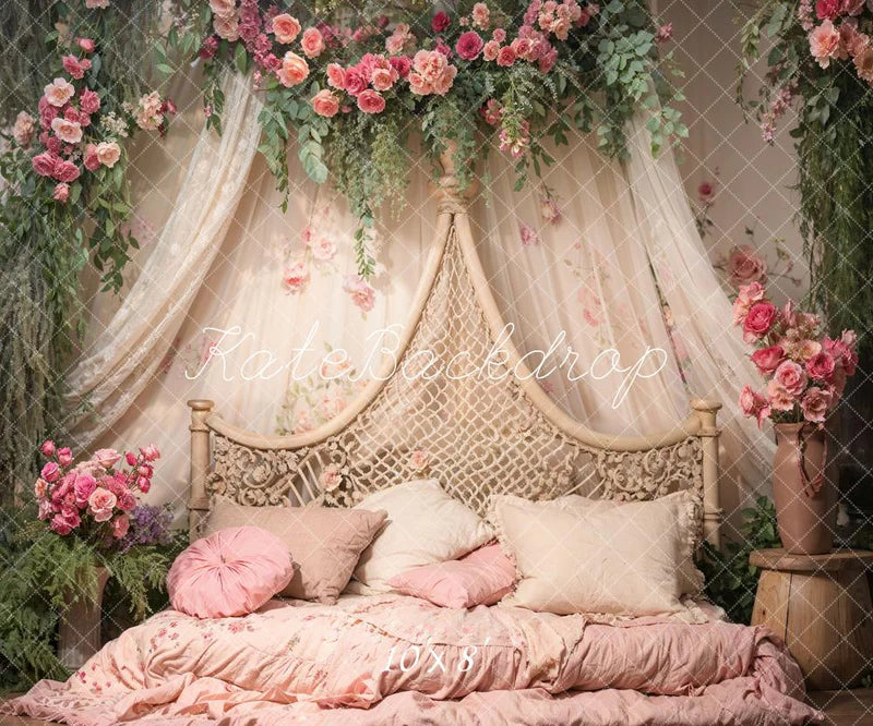 🔥50%OFF-Kate Frühling Blumen Vorhang Bett Hintergrund - Kate Backdrop.de