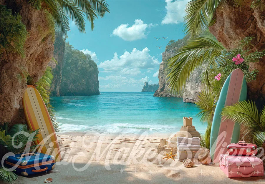 Kate Sommerurlaub Meer Segelboot Hintergrund von Mini MakeBelieve - Kate Backdrop.de