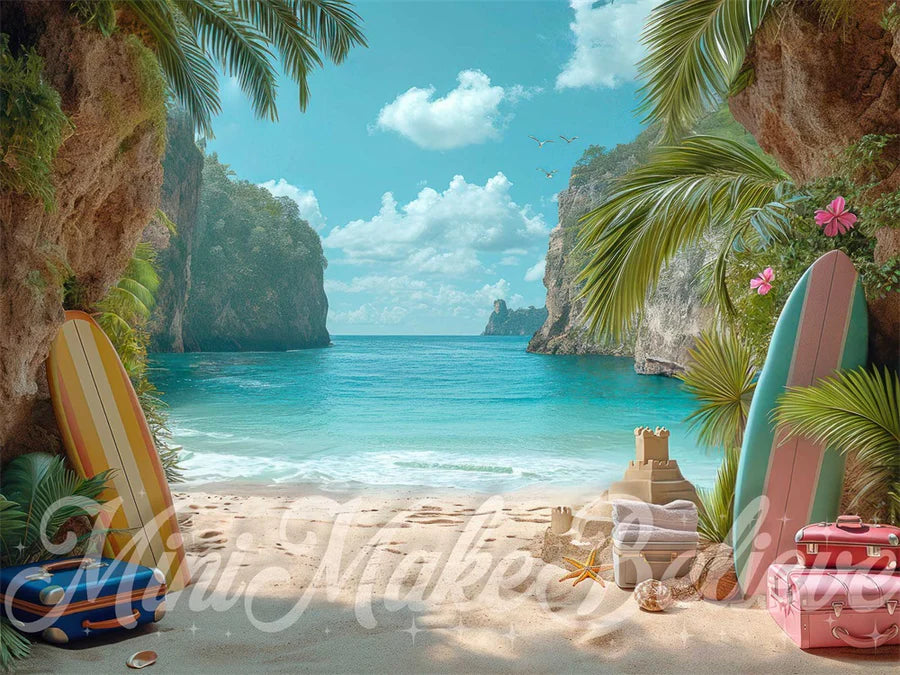 Kate Sommerurlaub Meer Segelboot Hintergrund von Mini MakeBelieve - Kate Backdrop.de