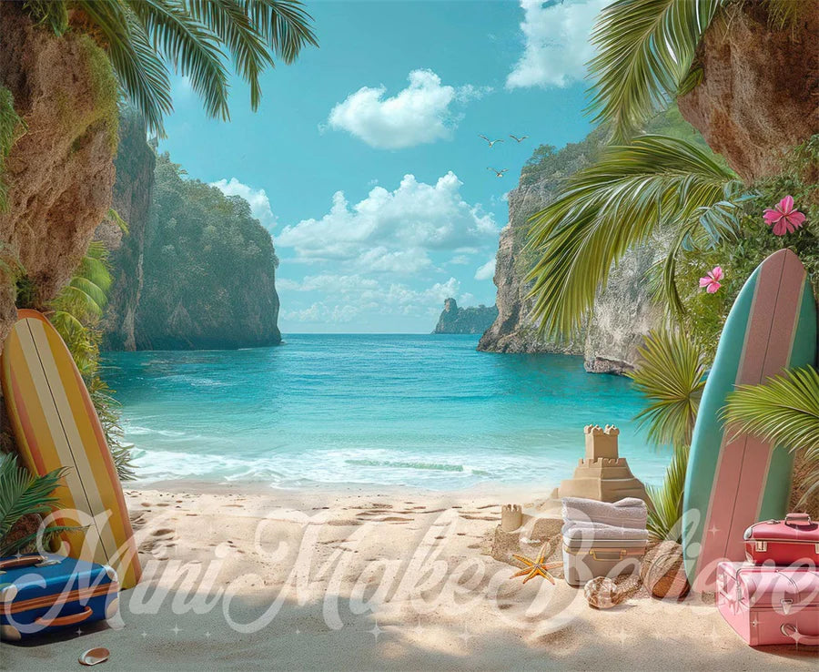 Kate Sommerurlaub Meer Segelboot Hintergrund von Mini MakeBelieve - Kate Backdrop.de
