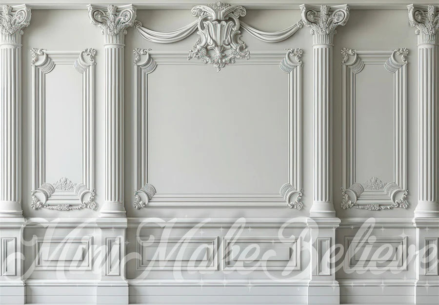 Kate Weißer verzierter Wandhintergrund von Mini MakeBelieve - Kate Backdrop.de