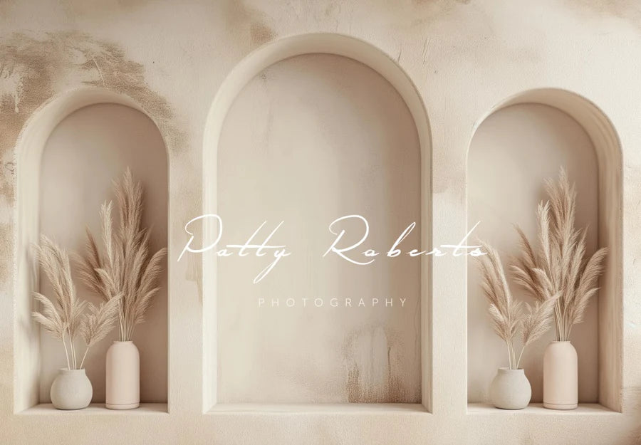 Kate Beige Bogen Wandhintergrund von Patty Roberts - Kate Backdrop.de