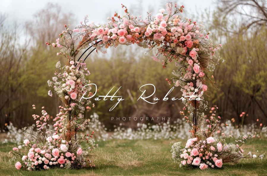 Kate Violett Frühling Blumen Bogen Hintergrund von Patty Roberts - Kate Backdrop.de