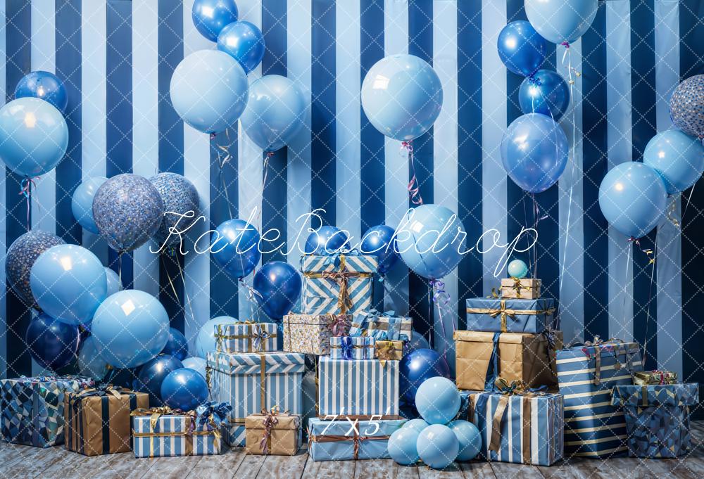 Kate Blue Balloon Gifts Cake Smash-Hintergrund Entworfen von Emetselch - Kate Backdrop.de