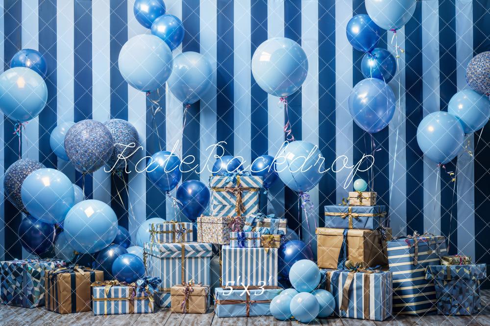 Kate Blue Balloon Gifts Cake Smash-Hintergrund Entworfen von Emetselch - Kate Backdrop.de