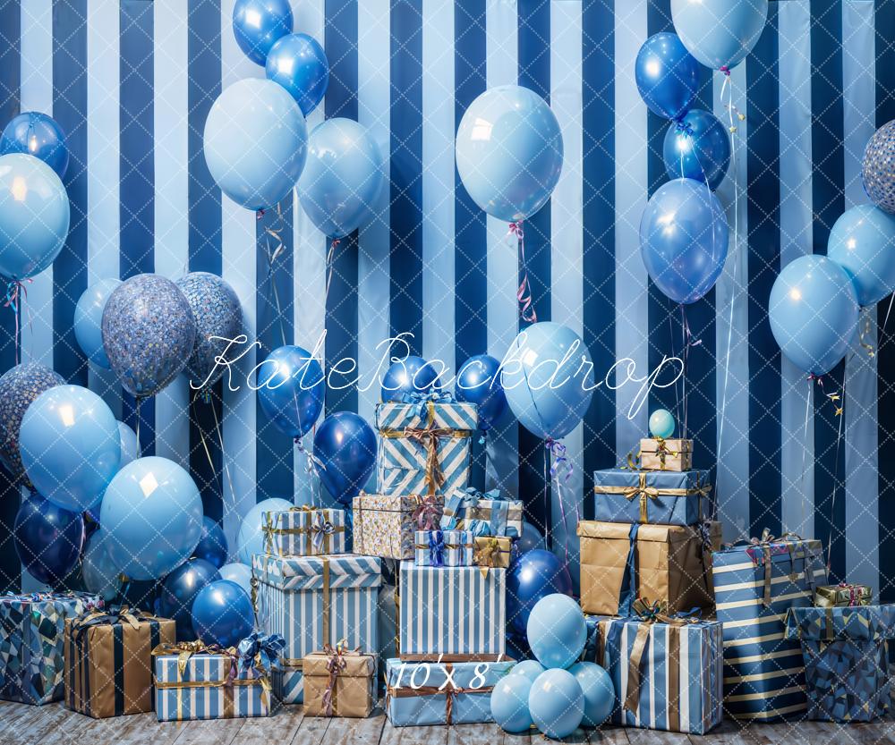 Kate Blue Balloon Gifts Cake Smash-Hintergrund Entworfen von Emetselch - Kate Backdrop.de