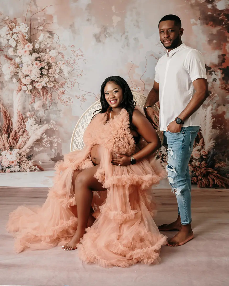 Kate Boho Abstrakte Kunstblumenrohrleuchte Hellgraue Wandhintergrund + Retro Weiß Brauner Marmorbodenhintergrund - Kate Backdrop.de