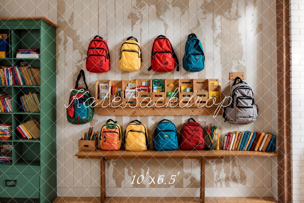 Kate Zurück zur Schule Bunte Taschen Hintergrund Entworfen von Emetselch - Kate Backdrop.de