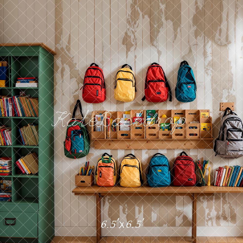 Kate Zurück zur Schule Bunte Taschen Hintergrund Entworfen von Emetselch - Kate Backdrop.de