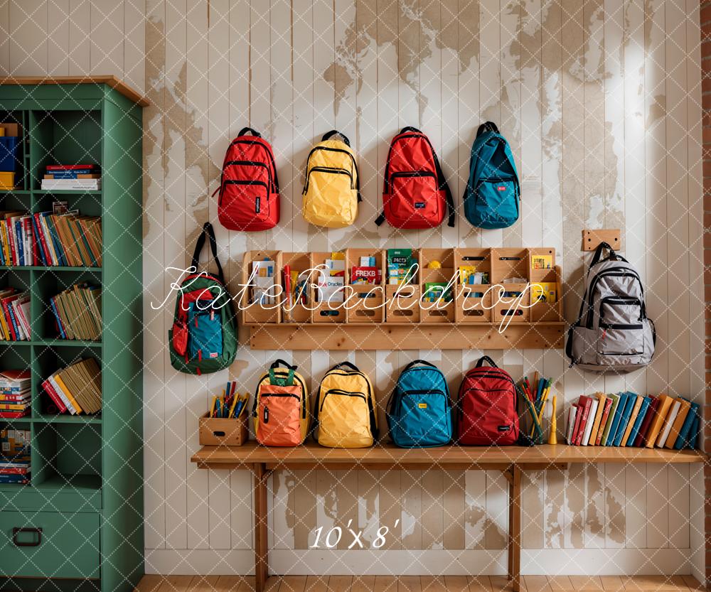Kate Zurück zur Schule Bunte Taschen Hintergrund Entworfen von Emetselch - Kate Backdrop.de