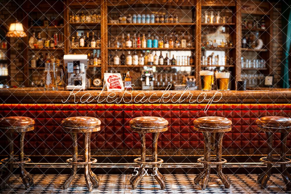 Kate Retro Brown Großer Bartheken-Hintergrund Entworfen von Emetselch - Kate Backdrop.de