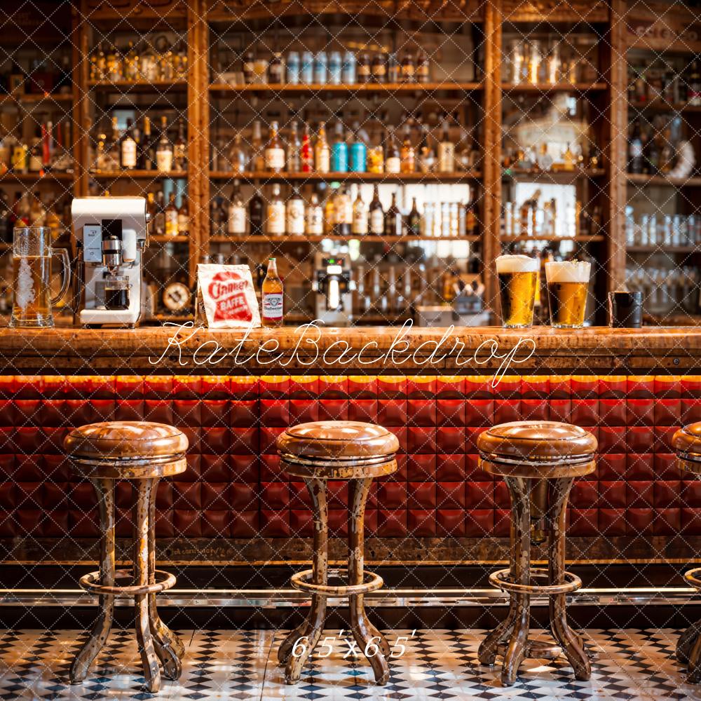 Kate Retro Brown Großer Bartheken-Hintergrund Entworfen von Emetselch - Kate Backdrop.de