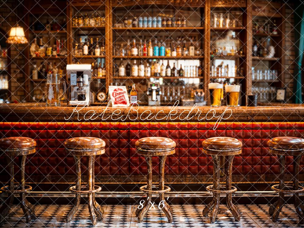 Kate Retro Brown Großer Bartheken-Hintergrund Entworfen von Emetselch - Kate Backdrop.de