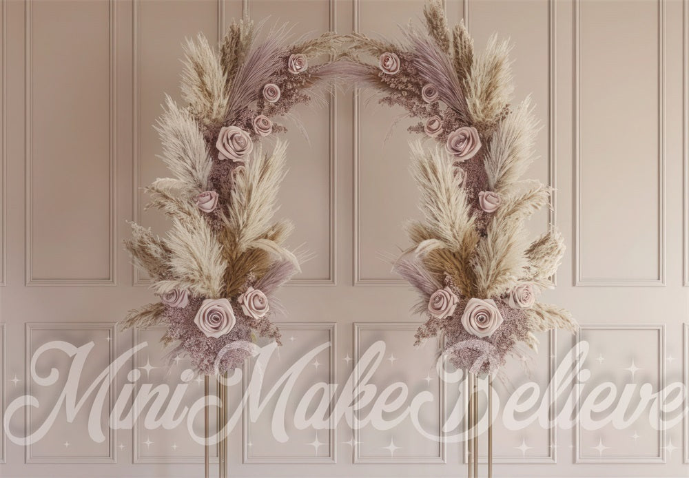Kate Muttertag Mauve Bogen Gold Stand Hintergrund Entworfen von Mini MakeBelieve - Kate Backdrop.de