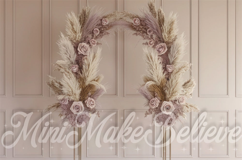Kate Muttertag Mauve Bogen Gold Stand Hintergrund Entworfen von Mini MakeBelieve - Kate Backdrop.de
