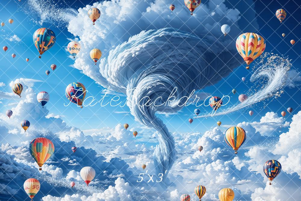 Kate Tornado Heißluftballon Kulisse Blaue Wolke entworfen von Chain Photography - Kate Backdrop.de