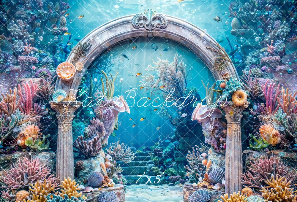 Kate Meerjungfrau Unterwasserwelt Hintergrund Koralle entworfen von Chain Photography - Kate Backdrop.de