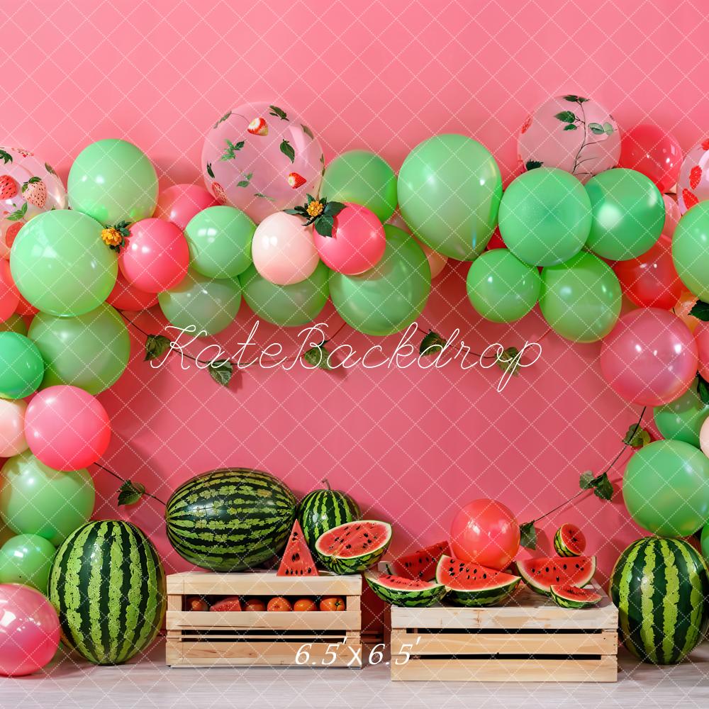 Kate Cake Smash Ballon Wassermelone Kulisse entworfen von Emetselch - Kate Backdrop.de