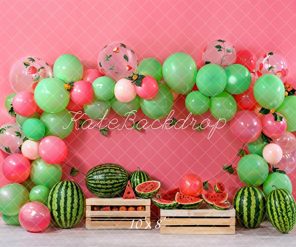 Kate Cake Smash Ballon Wassermelone Kulisse entworfen von Emetselch - Kate Backdrop.de