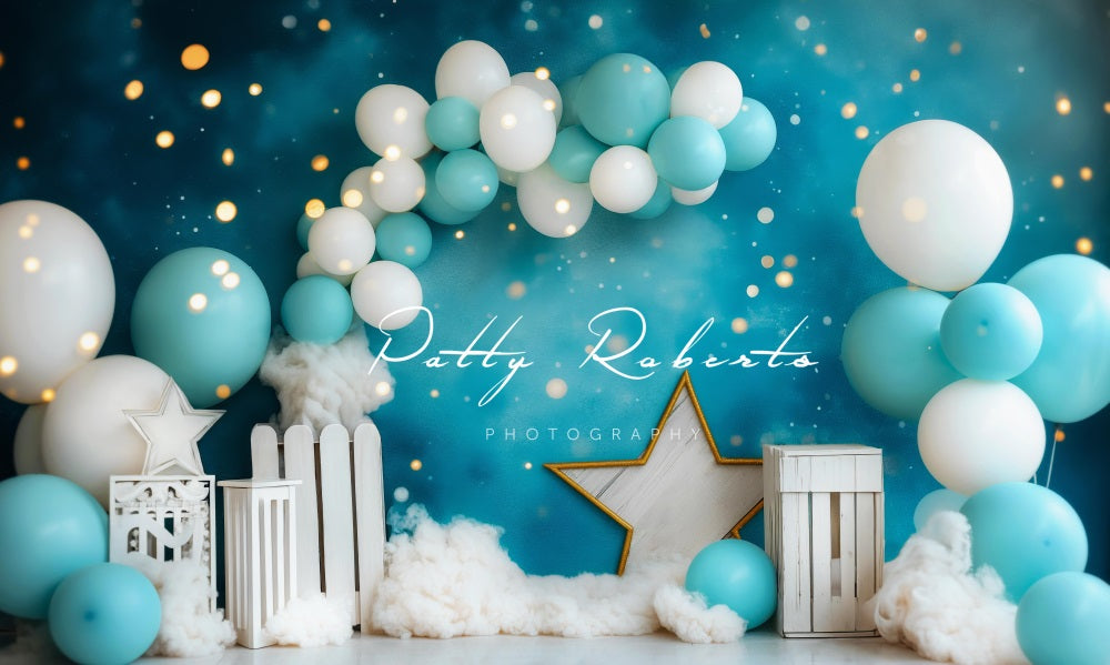 Kate Zerschmettere Tortensterne und Luftballons Hintergrund Entworfen von Patty Robert - Kate Backdrop.de