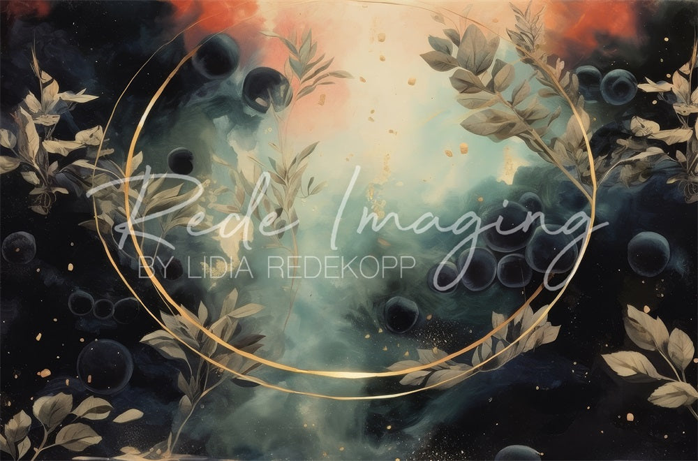 Kate Fine Art Bokeh Dark Floral Circle Arch Hintergrund Entworfen von Lidia Redekopp - Kate Backdrop.de