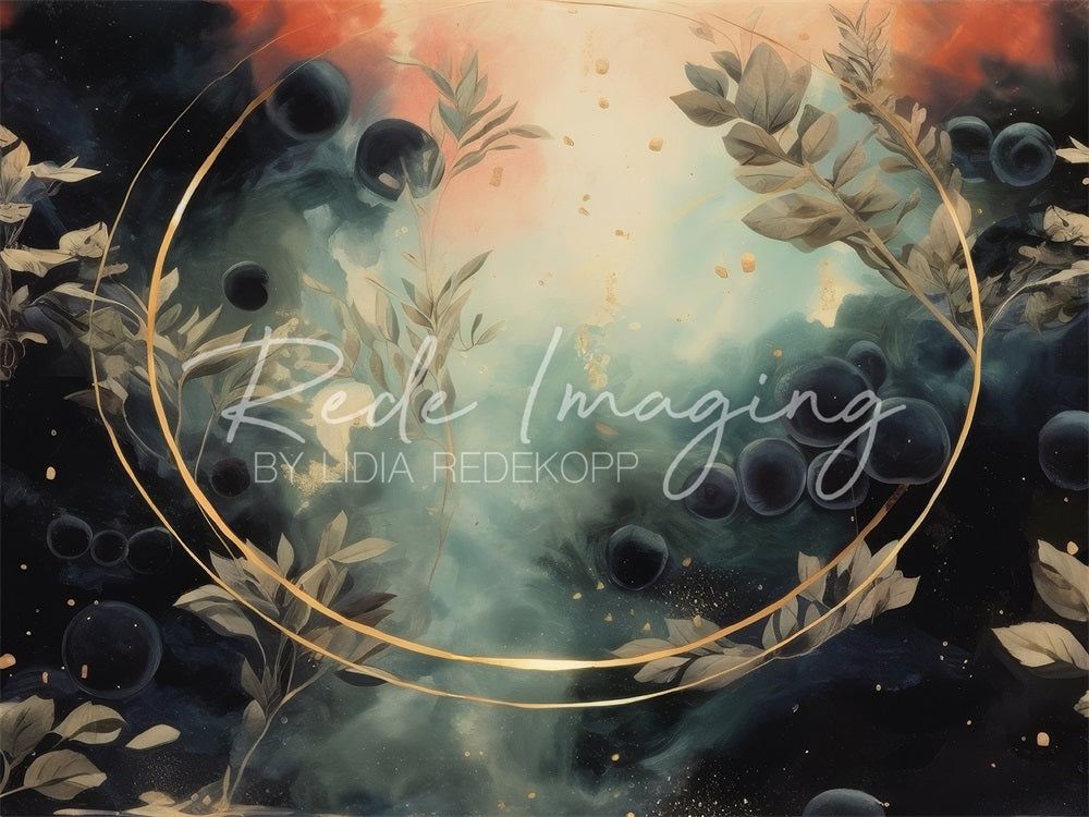 Kate Fine Art Bokeh Dark Floral Circle Arch Hintergrund Entworfen von Lidia Redekopp - Kate Backdrop.de
