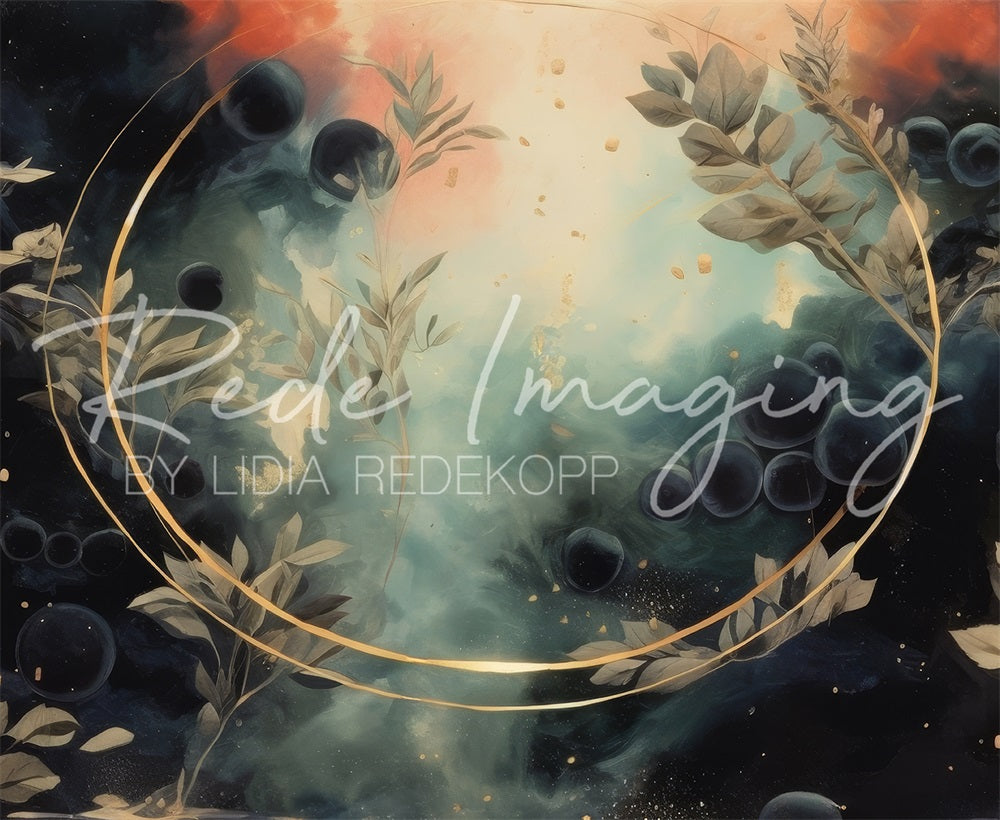 Kate Fine Art Bokeh Dark Floral Circle Arch Hintergrund Entworfen von Lidia Redekopp - Kate Backdrop.de