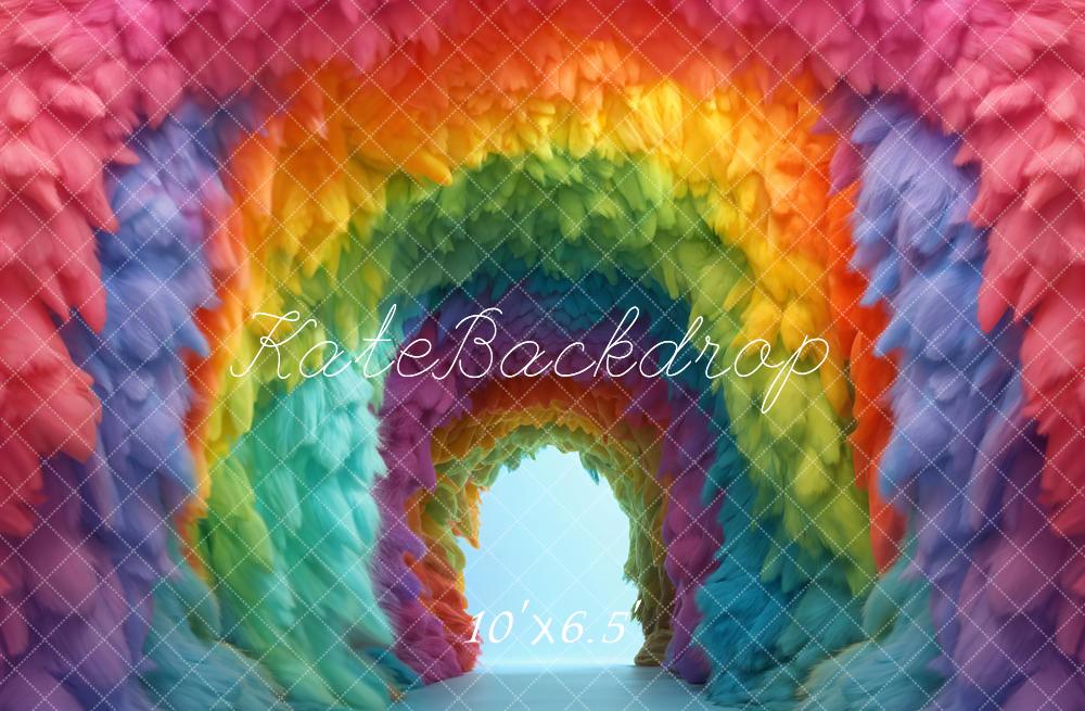 Kate Cartoon Bunt Regenbogen Sanft Arch Hintergrund Entworfen von Emetselch - Kate Backdrop.de
