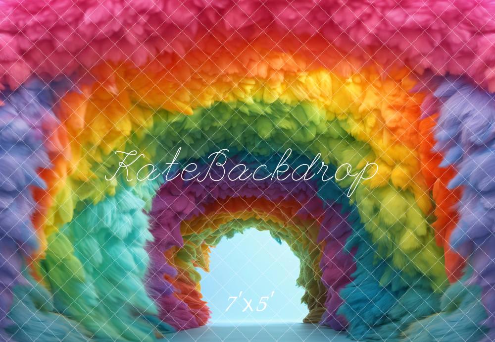 Kate Cartoon Bunt Regenbogen Sanft Arch Hintergrund Entworfen von Emetselch - Kate Backdrop.de
