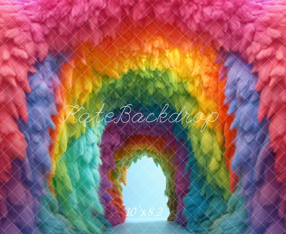 Kate Cartoon Bunt Regenbogen Sanft Arch Hintergrund Entworfen von Emetselch - Kate Backdrop.de