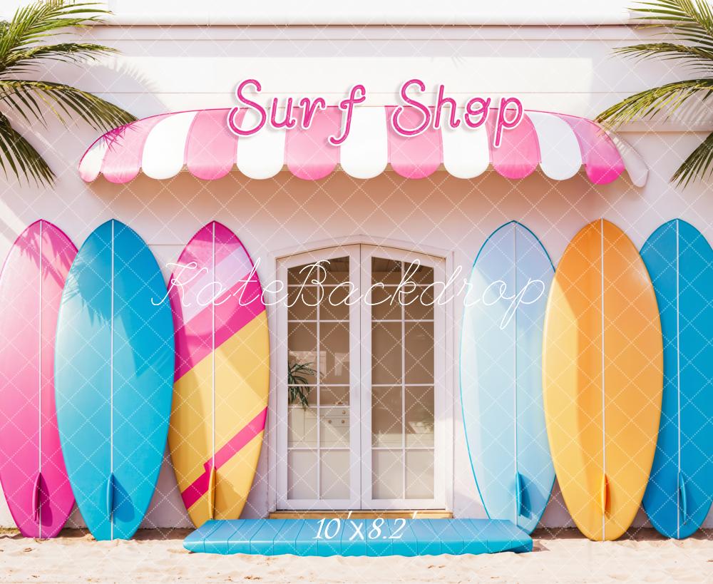 Kate Sommer Meer Bunt Surfshop Hintergrund Entworfen von Emetselch - Kate Backdrop.de