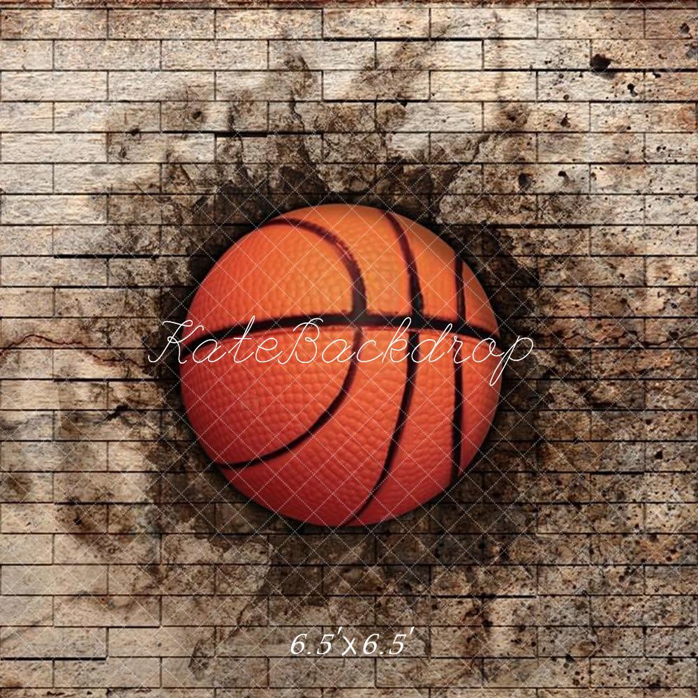 Kate Basketball Sport Schmutzig Brick Wall Hintergrund Entworfen von Chain Photography - Kate Backdrop.de
