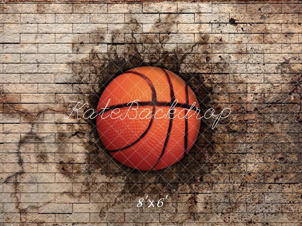 Kate Basketball Sport Schmutzig Brick Wall Hintergrund Entworfen von Chain Photography - Kate Backdrop.de