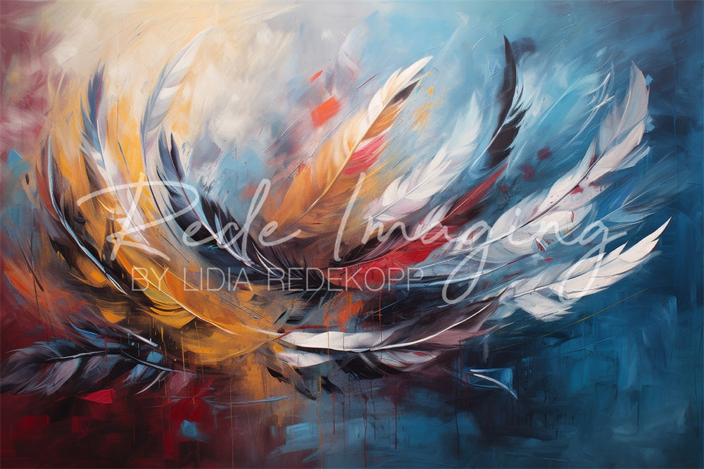 Kate Fine Art Bunter Graffiti Feder Hintergrund Entworfen von Lidia Redekopp - Kate Backdrop.de